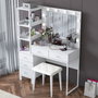 Hanah Home Mesa de Maquillaje BJ155 - 3852 con Iluminación y Puff